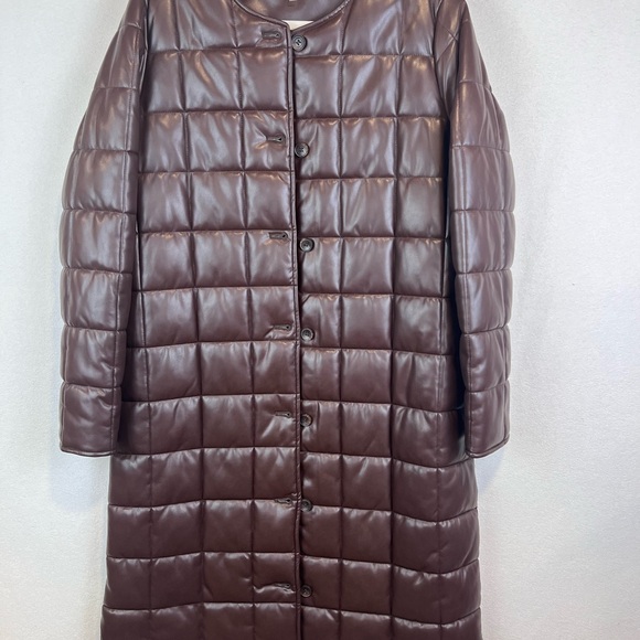 Calvin Klein Women's Collarless Long Quilted Jacket - Coffee Bean Rich Brown - Picture 3 of 12